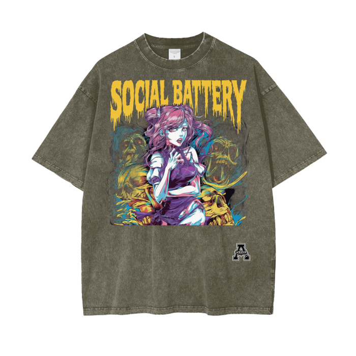 Aonaran Graphic Acid Wash Oversize T-Shirt