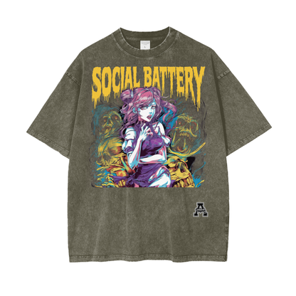 Aonaran Graphic Acid Wash Oversize T-Shirt