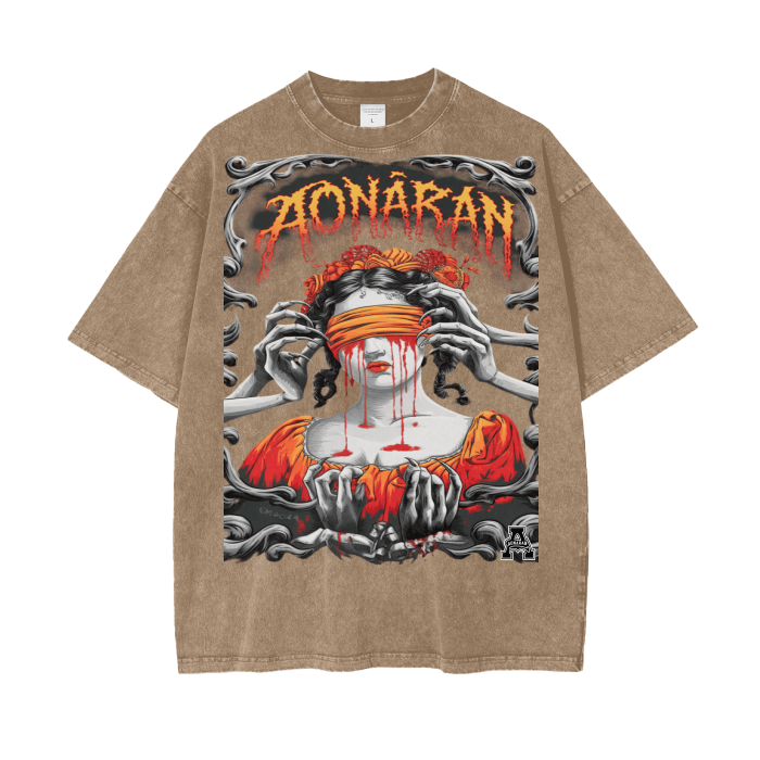 Aonaran Graphic Acid Wash Oversize T-Shirt