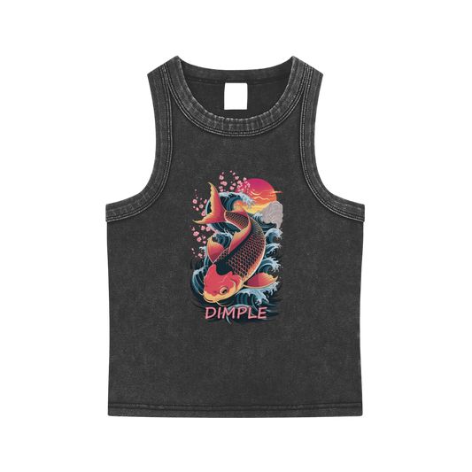 Dimple Snow Washed Tank Top