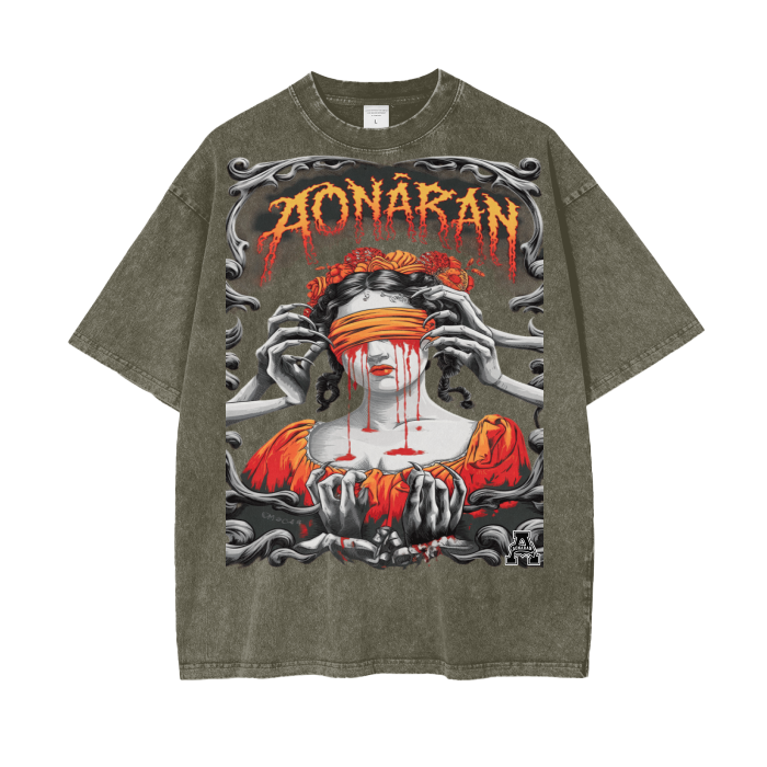 Aonaran Graphic Acid Wash Oversize T-Shirt