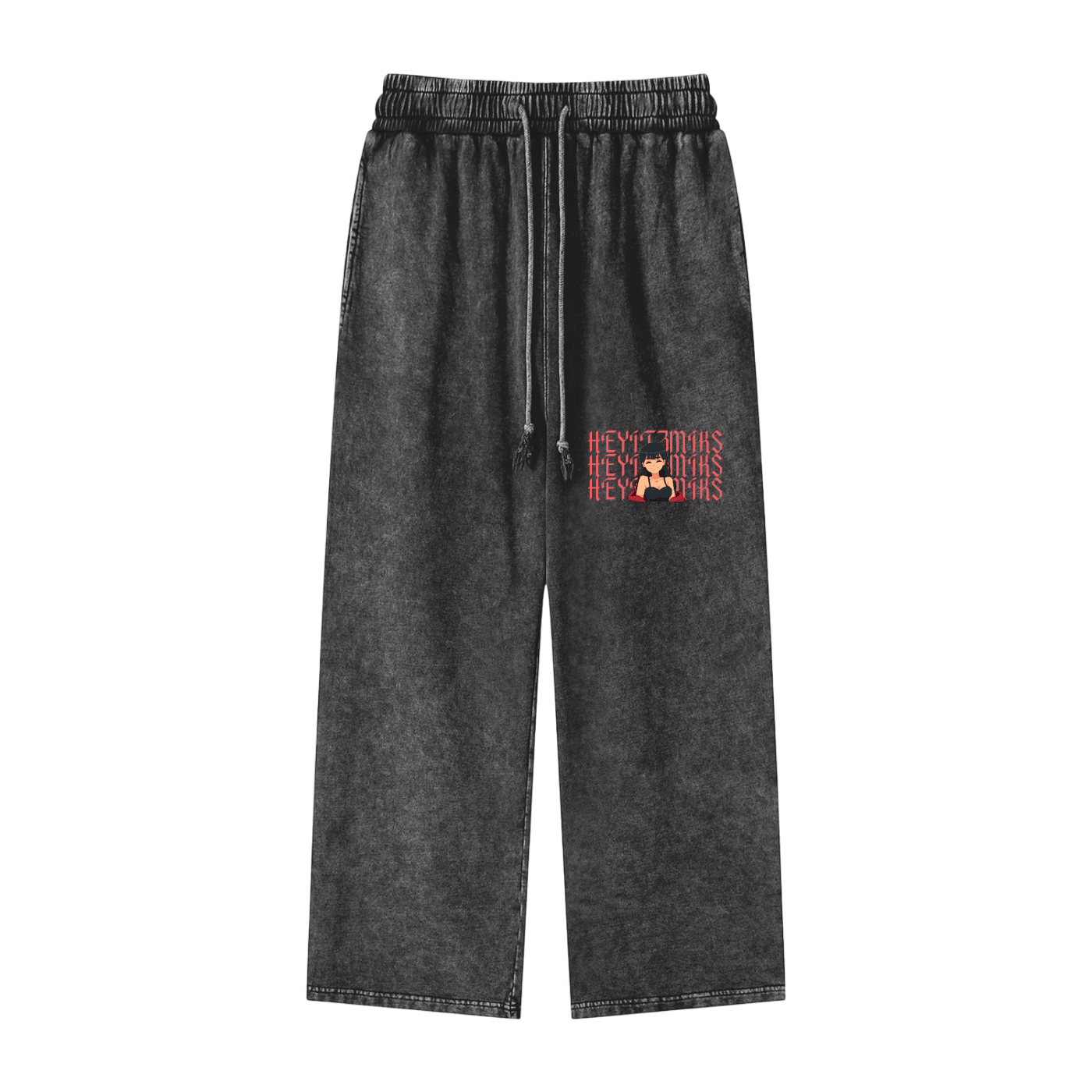 HeyItzMiks Acid Wash Straight Leg Pants