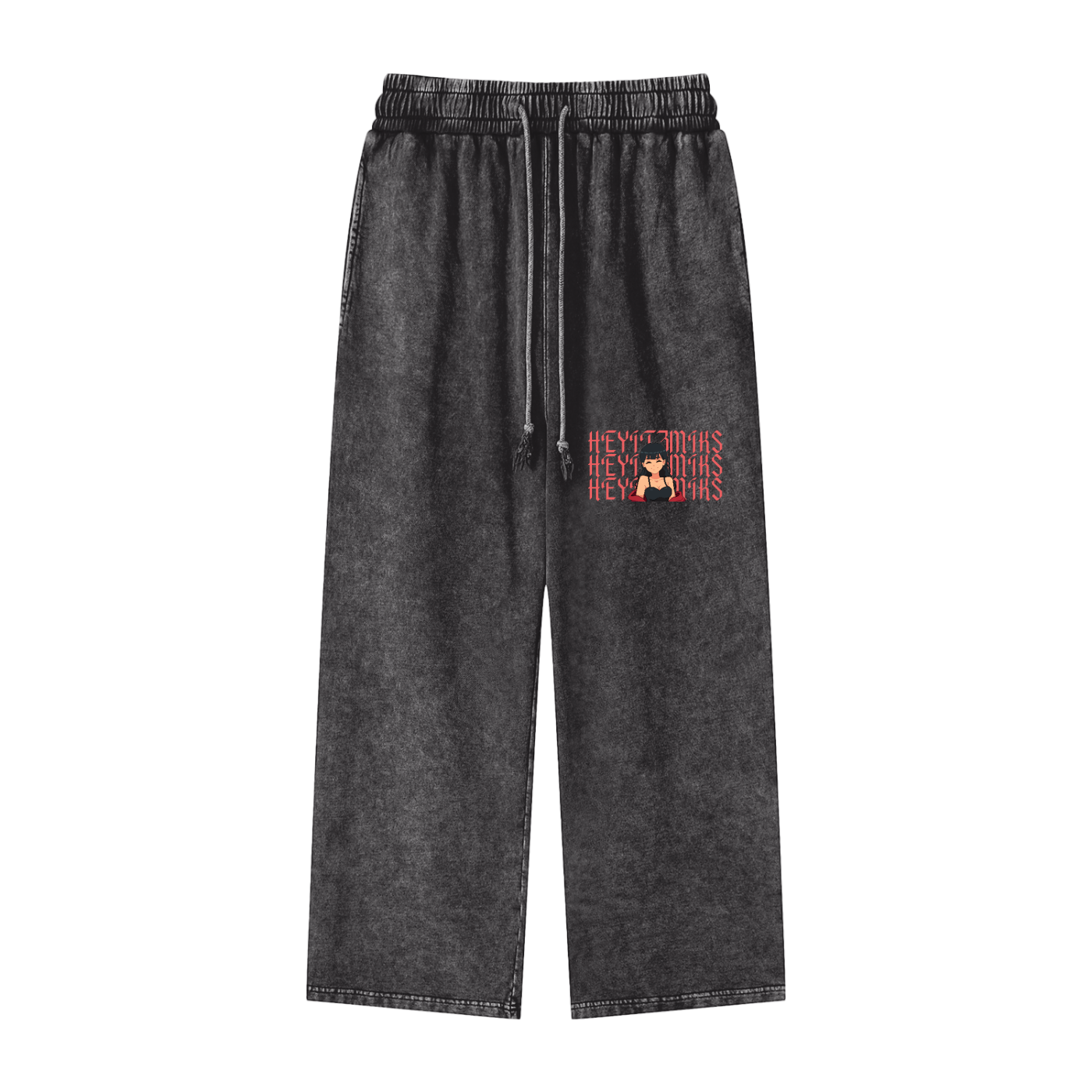 HeyItzMiks Acid Wash Straight Leg Pants