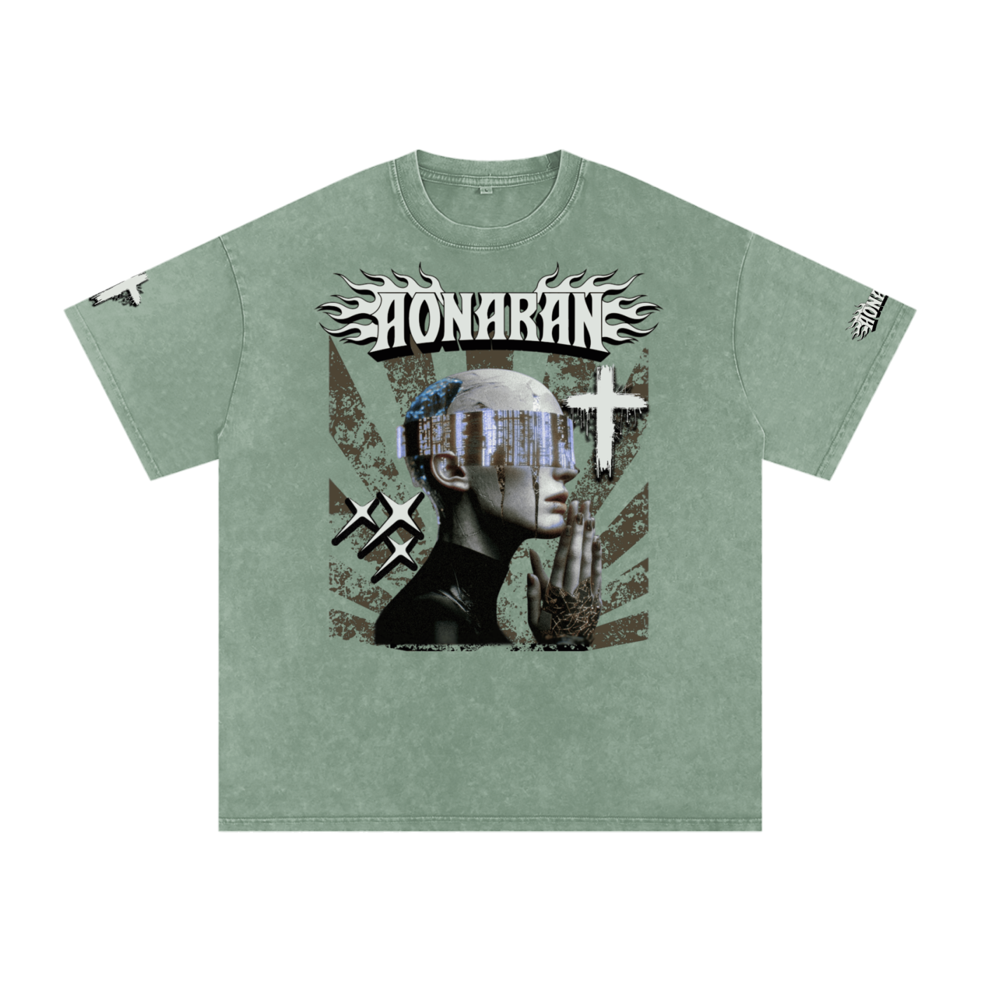 Smiling Tyrant Snow Washed Oversized Cotton T-Shirt