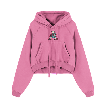 DeJen by DeJenQueen Cropped Zip-Through Hoodie