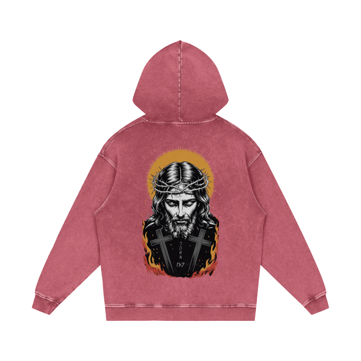 Jesus is King Acid Wash Oversize Hoodie