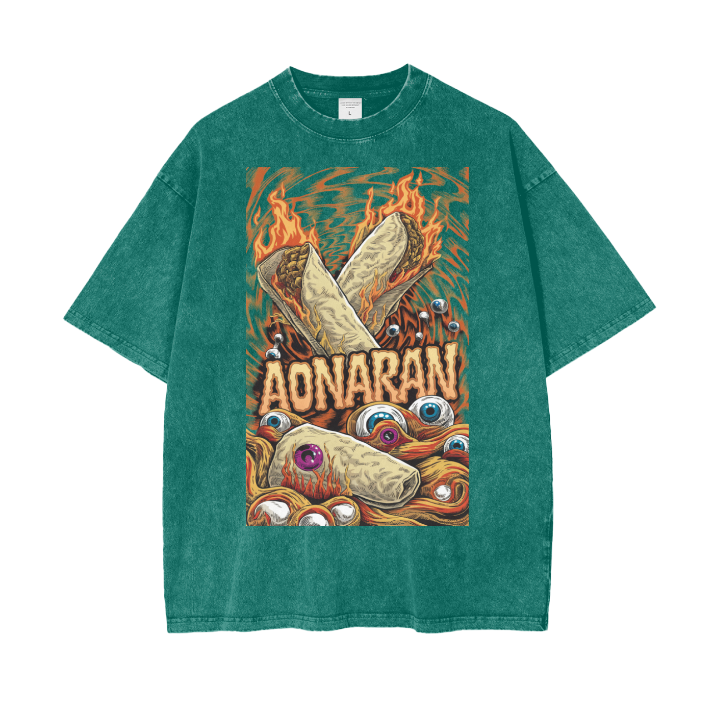 Aonaran Graphic Acid Wash Oversize T-Shirt