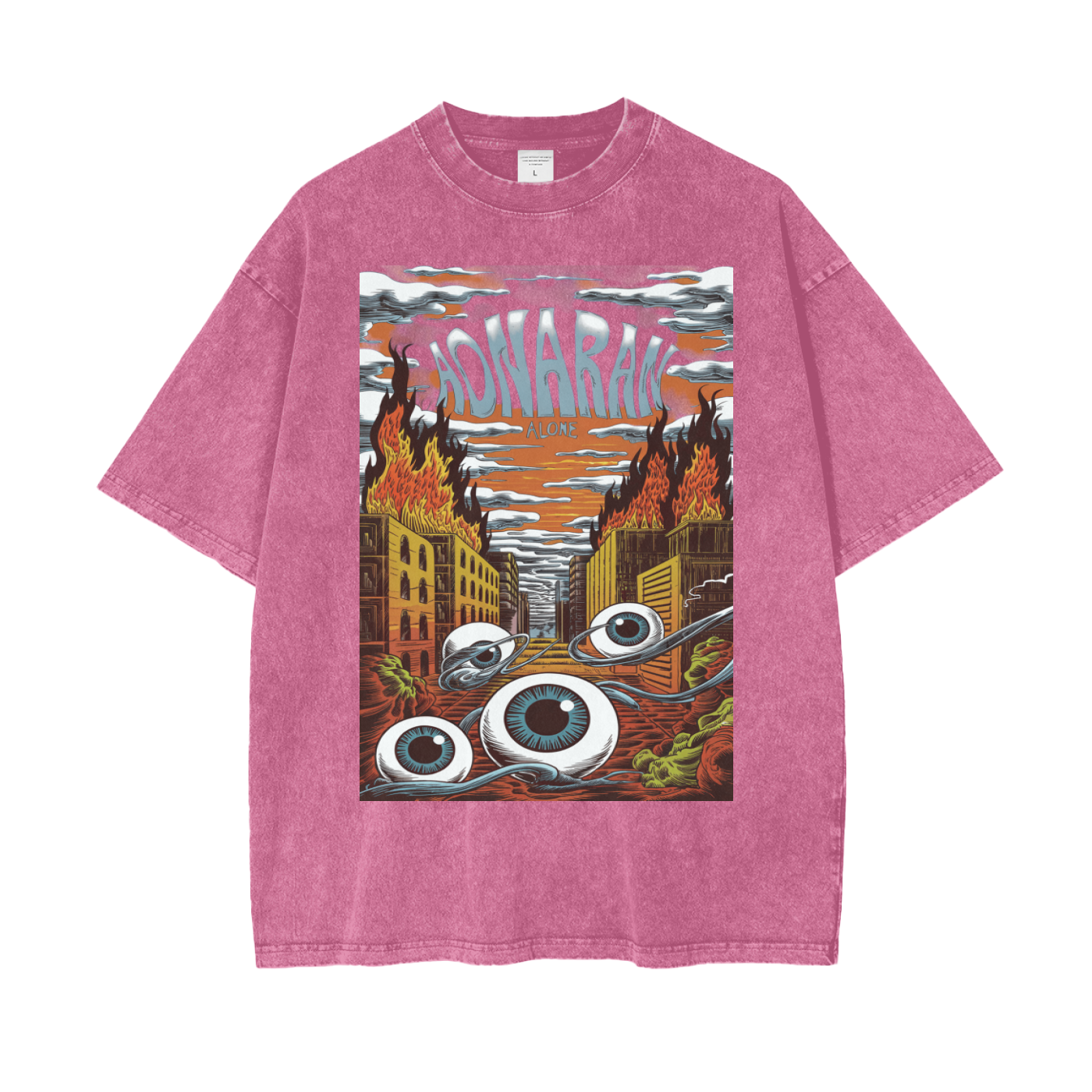 Aonaran Graphic Acid Wash Oversize T-Shirt