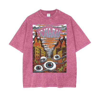 Aonaran Graphic Acid Wash Oversize T-Shirt