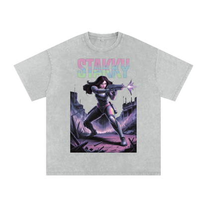Stakky Season 2 Acid Wash Oversize T-Shirt