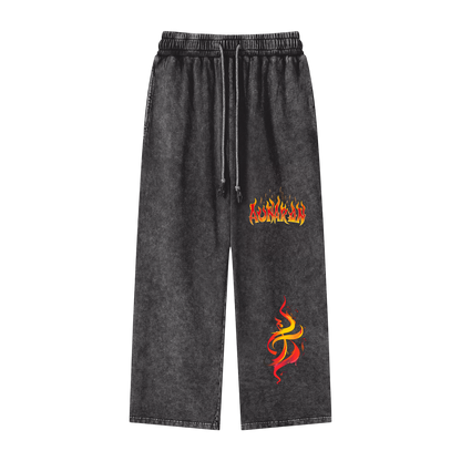 Aonaran Elementals Acid Wash Straight Leg Pants