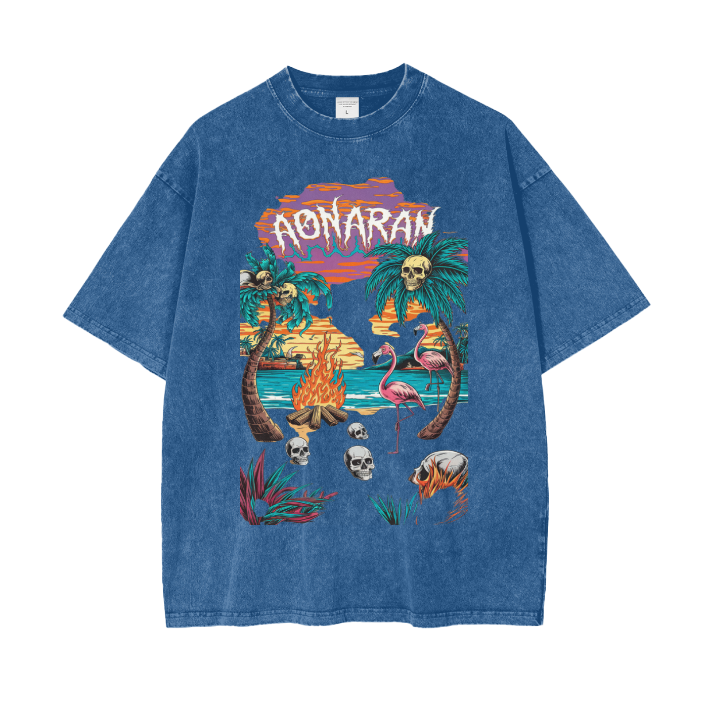 Aonaran Graphic Acid Wash Oversize T-Shirt