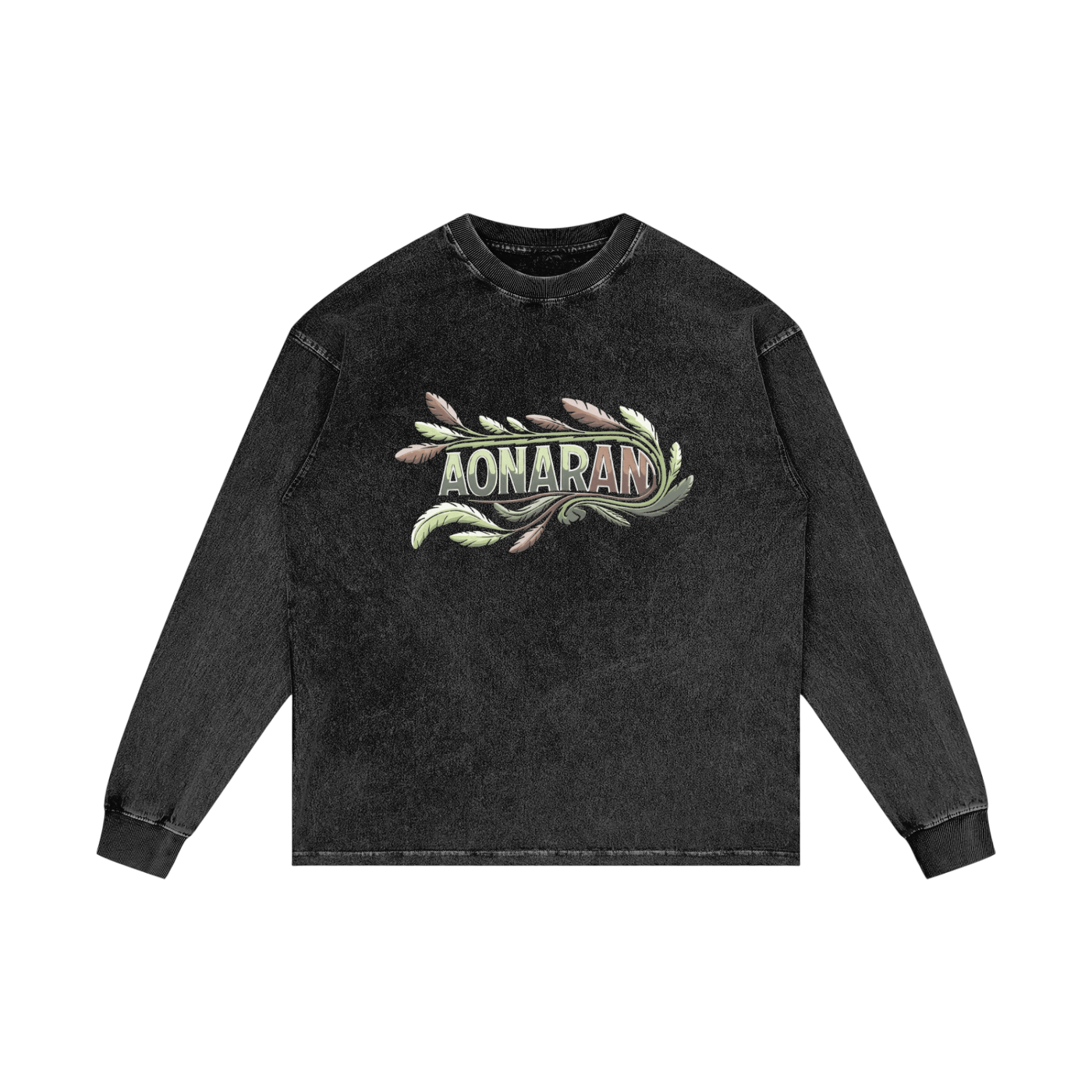 Aonaran Elementals Acid Wash Oversize Long Sleeve T-Shirt