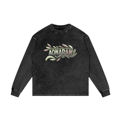 Aonaran Elementals Acid Wash Oversize Long Sleeve T-Shirt