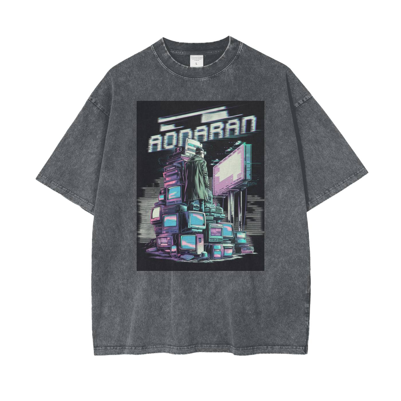 Aonaran Graphic Acid Wash Oversize T-Shirt