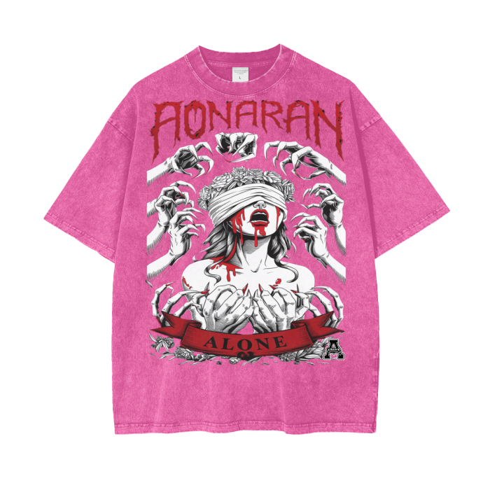 Aonaran Graphic Acid Wash Oversize T-Shirt