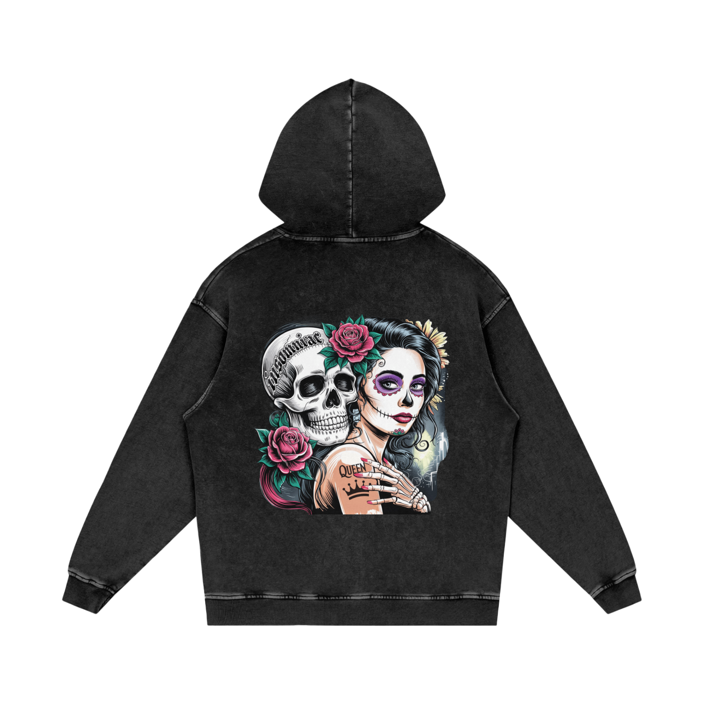 QueenSteph Acid Wash Oversize Hoodie