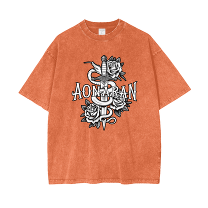 Aonaran Graphic Acid Wash Oversize T-Shirt