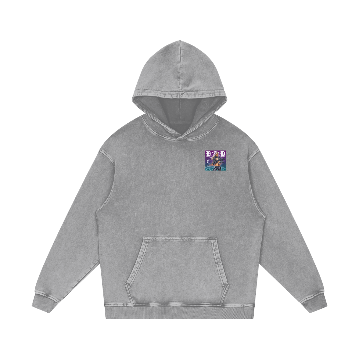 B.A.D. Acid Wash Oversize Hoodie