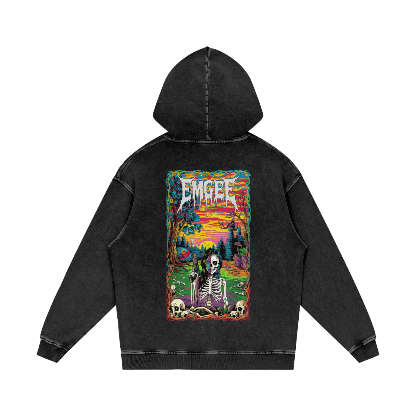 EMGEE Acid Wash Oversize Hoodie