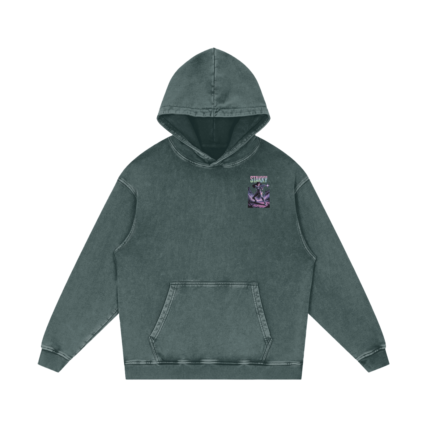 Stakky Season 2 Acid Wash Oversize Hoodie