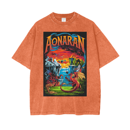 Aonaran Graphic Acid Wash Oversize T-Shirt