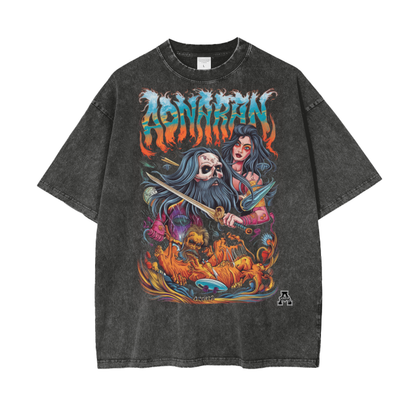 Aonaran Graphic Acid Wash Oversize T-Shirt