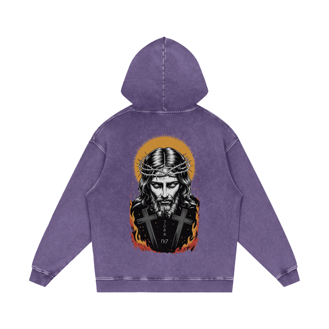 Jesus is King Acid Wash Oversize Hoodie