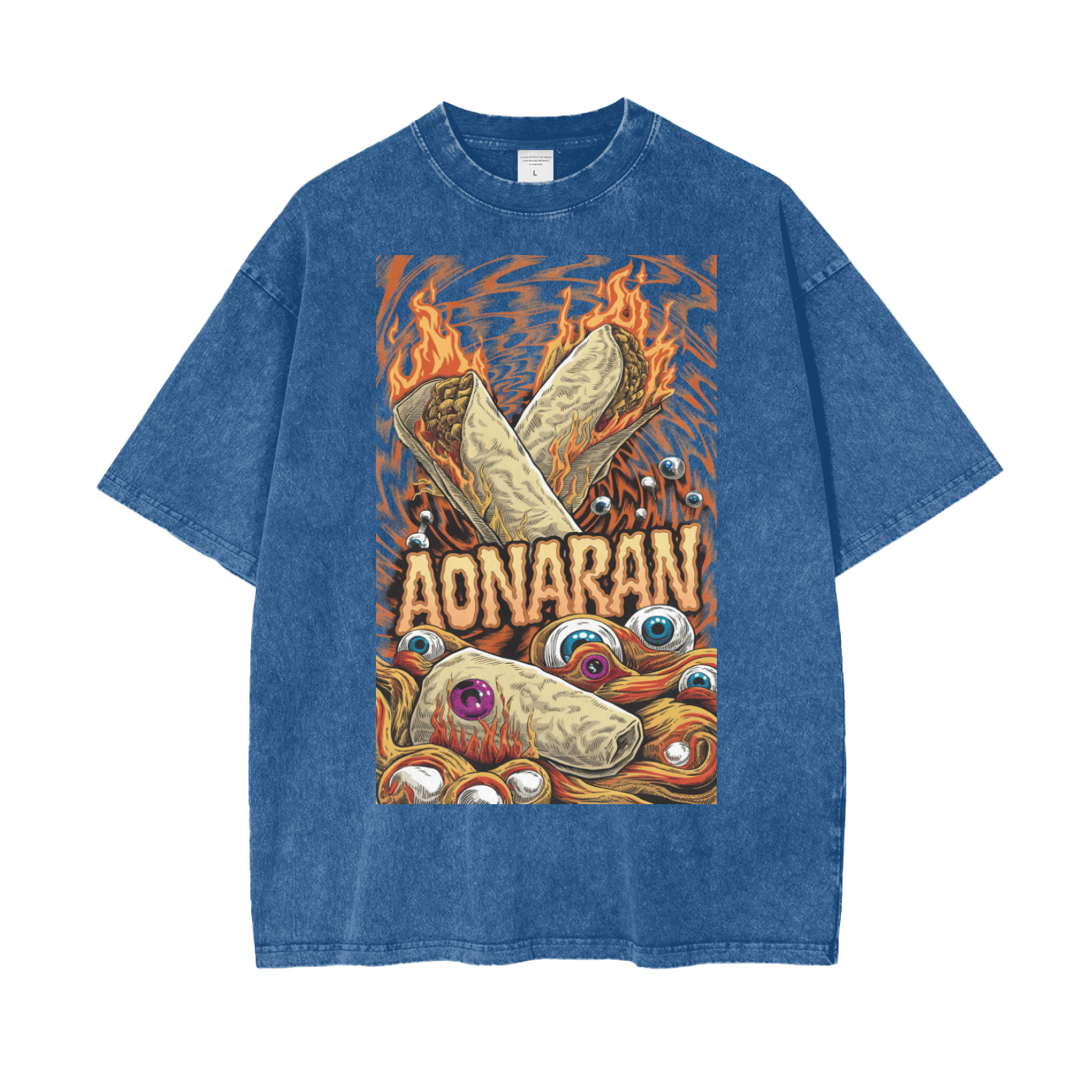 Aonaran Graphic Acid Wash Oversize T-Shirt
