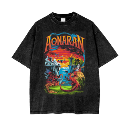 Aonaran Graphic Acid Wash Oversize T-Shirt