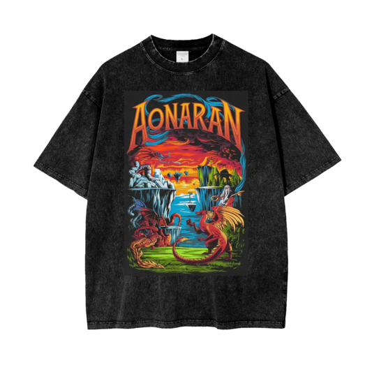 Aonaran Graphic Acid Wash Oversize T-Shirt