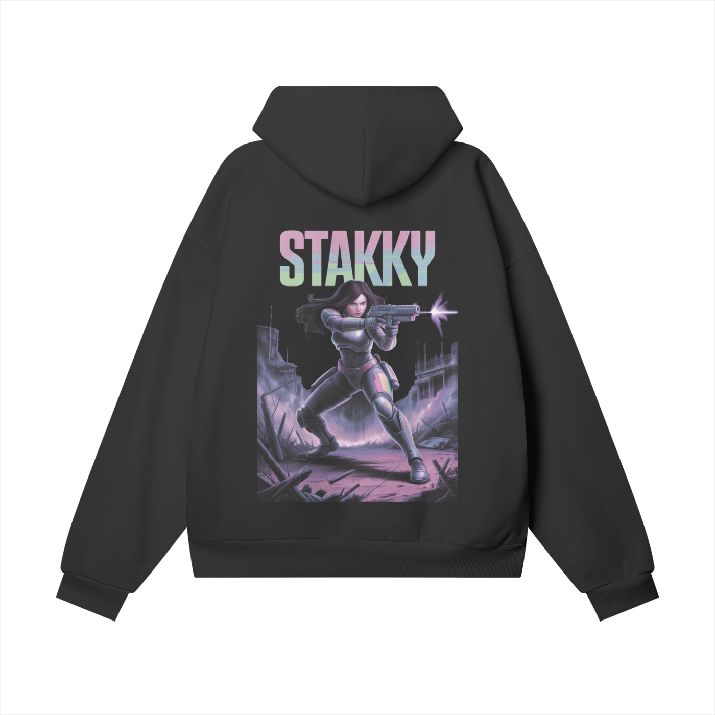 Stakky Season 2 Oversize Heavyweight Hidden Pocket Fleece Hoodie