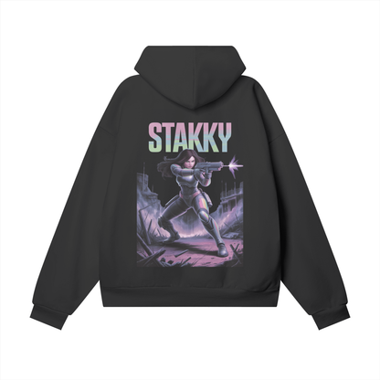 Stakky Season 2 Oversize Heavyweight Hidden Pocket Fleece Hoodie