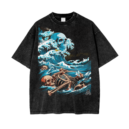Aonaran Graphic Acid Wash Oversize T-Shirt