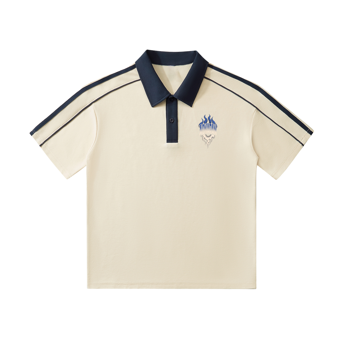 Aonaran Varsity Contrast Collar Short-Sleeve Polo Shirt