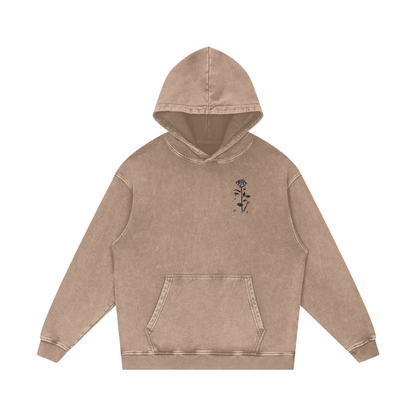 Aonaran 3D Bone Acid Wash Oversize Hoodie