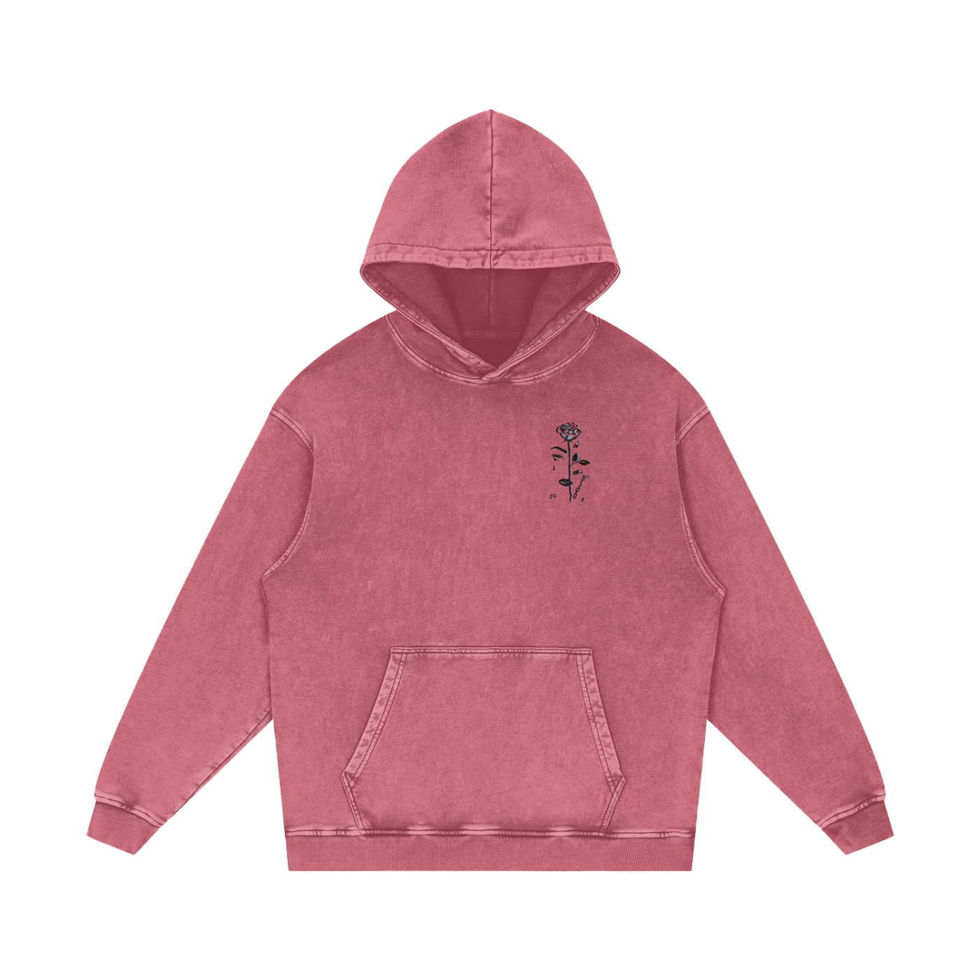 Aonaran 3D Bone Acid Wash Oversize Hoodie