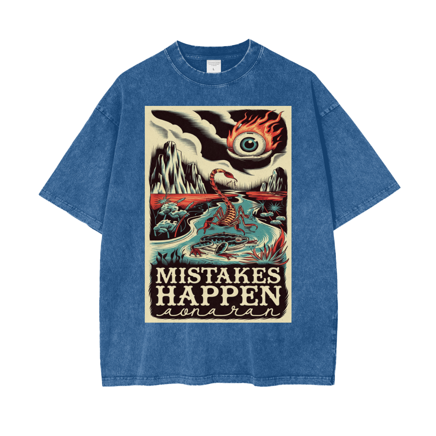 Aonaran Graphic Acid Wash Oversize T-Shirt