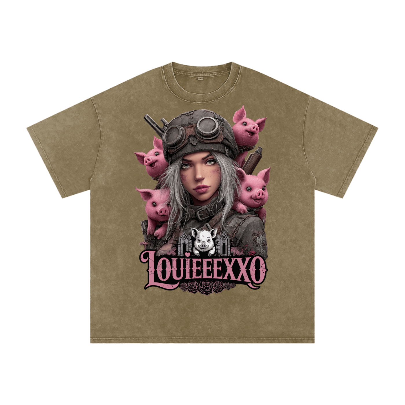 Louieeexxo Snow Washed Oversized Cotton T-Shirt