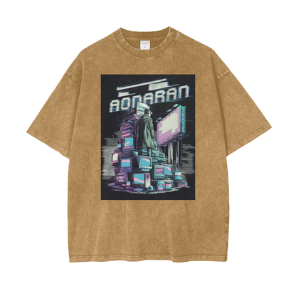 Aonaran Graphic Acid Wash Oversize T-Shirt