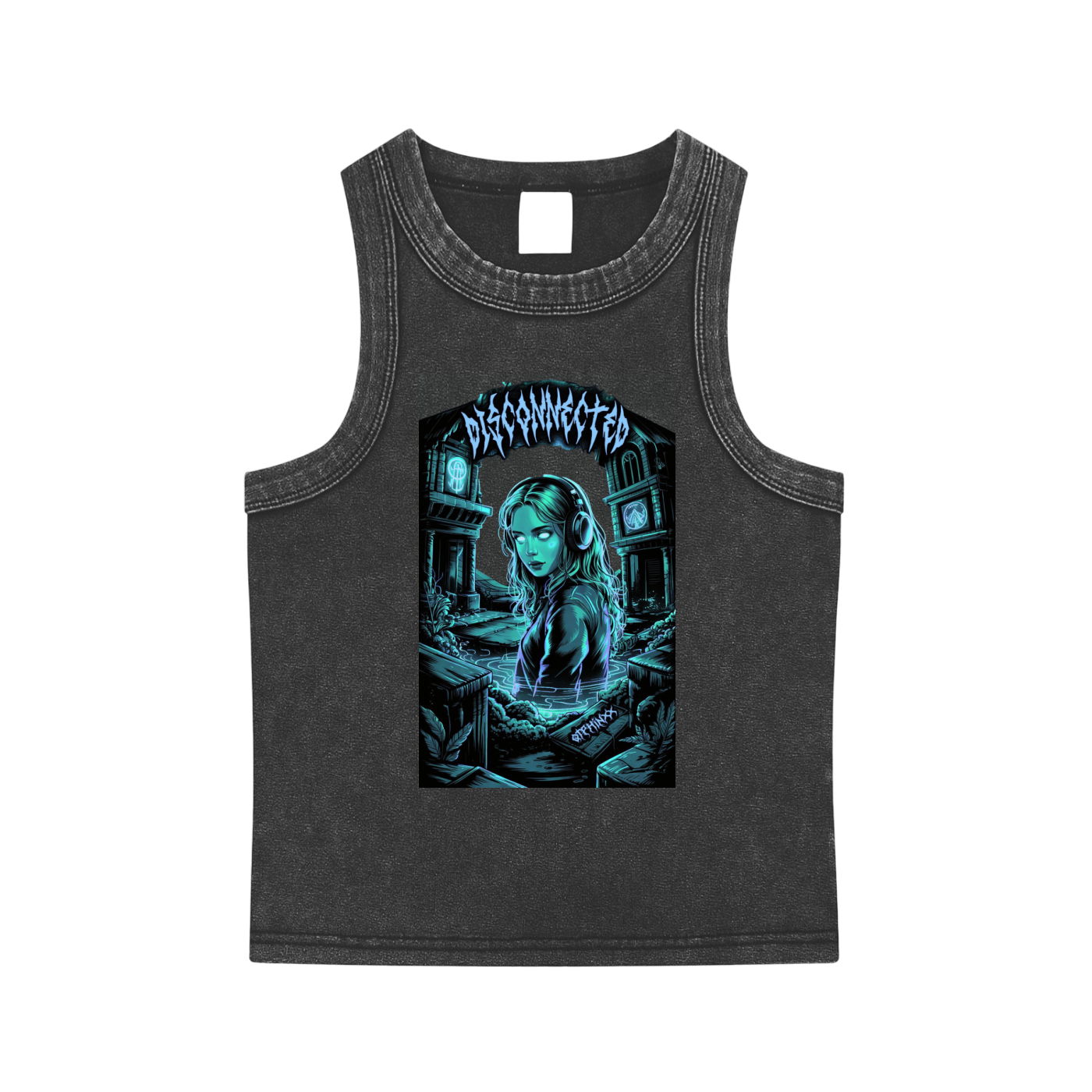 Disconnected Snow Washed Tank Top