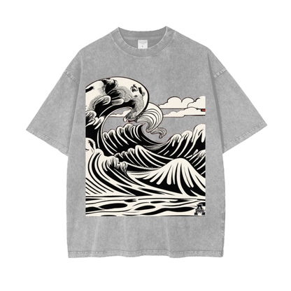 Aonaran Graphic Acid Wash Oversize T-Shirt