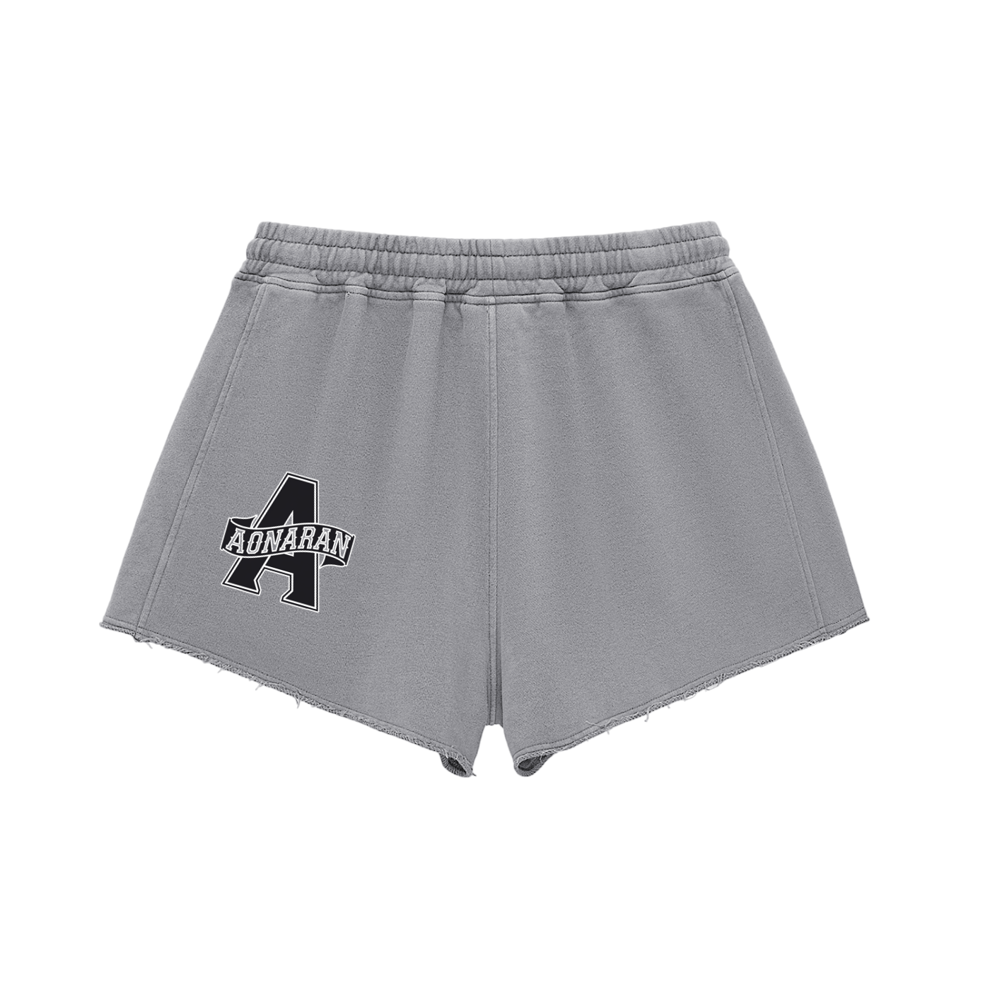 Aonaran 1 OFF Snow Washed Raw Edge Drawstring Shorts