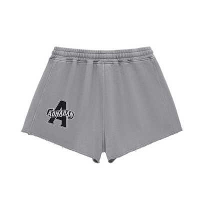 Aonaran 1 OFF Snow Washed Raw Edge Drawstring Shorts