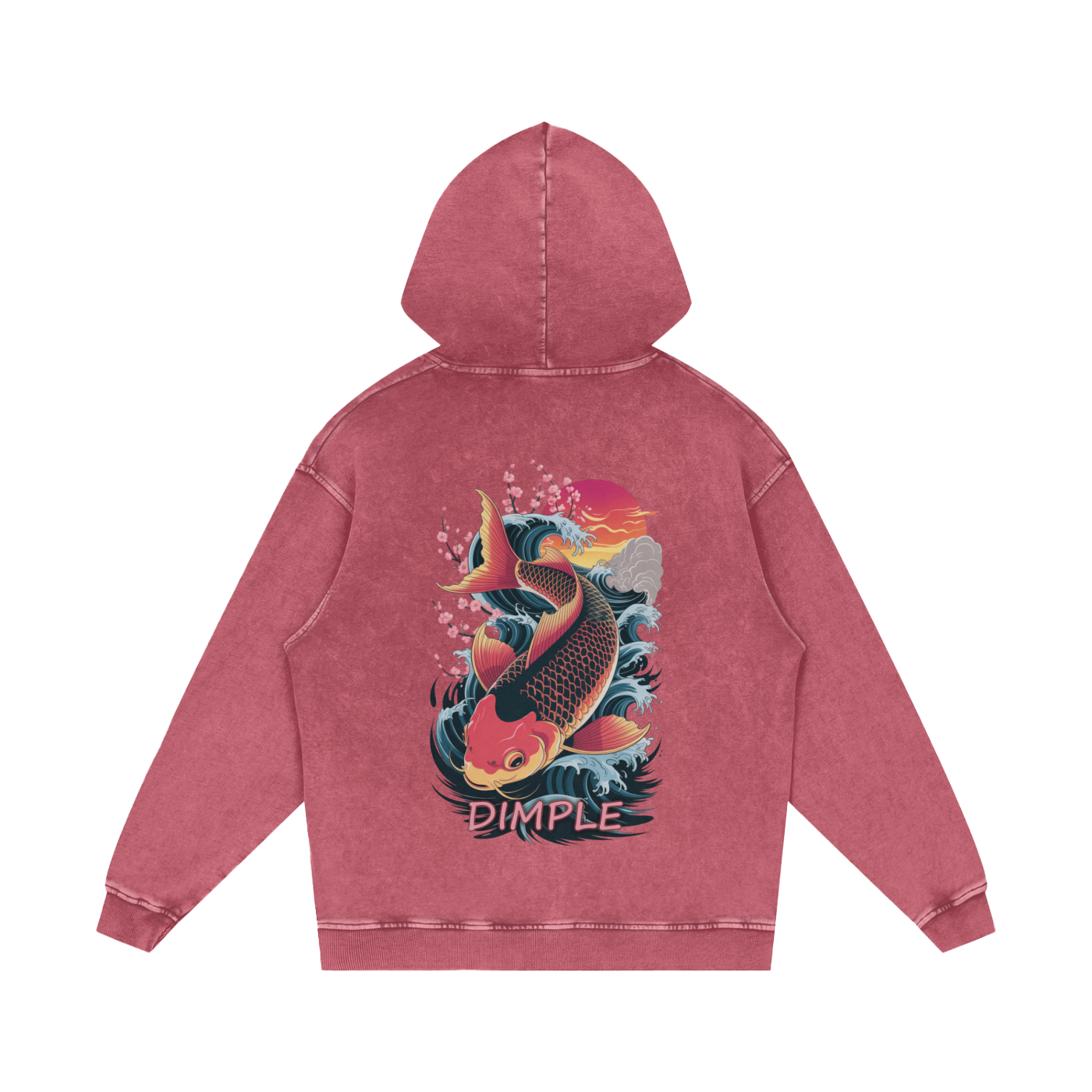 Dimple Acid Wash Oversize Hoodie