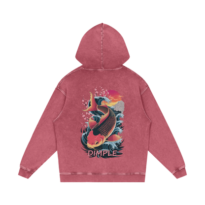 Dimple Acid Wash Oversize Hoodie