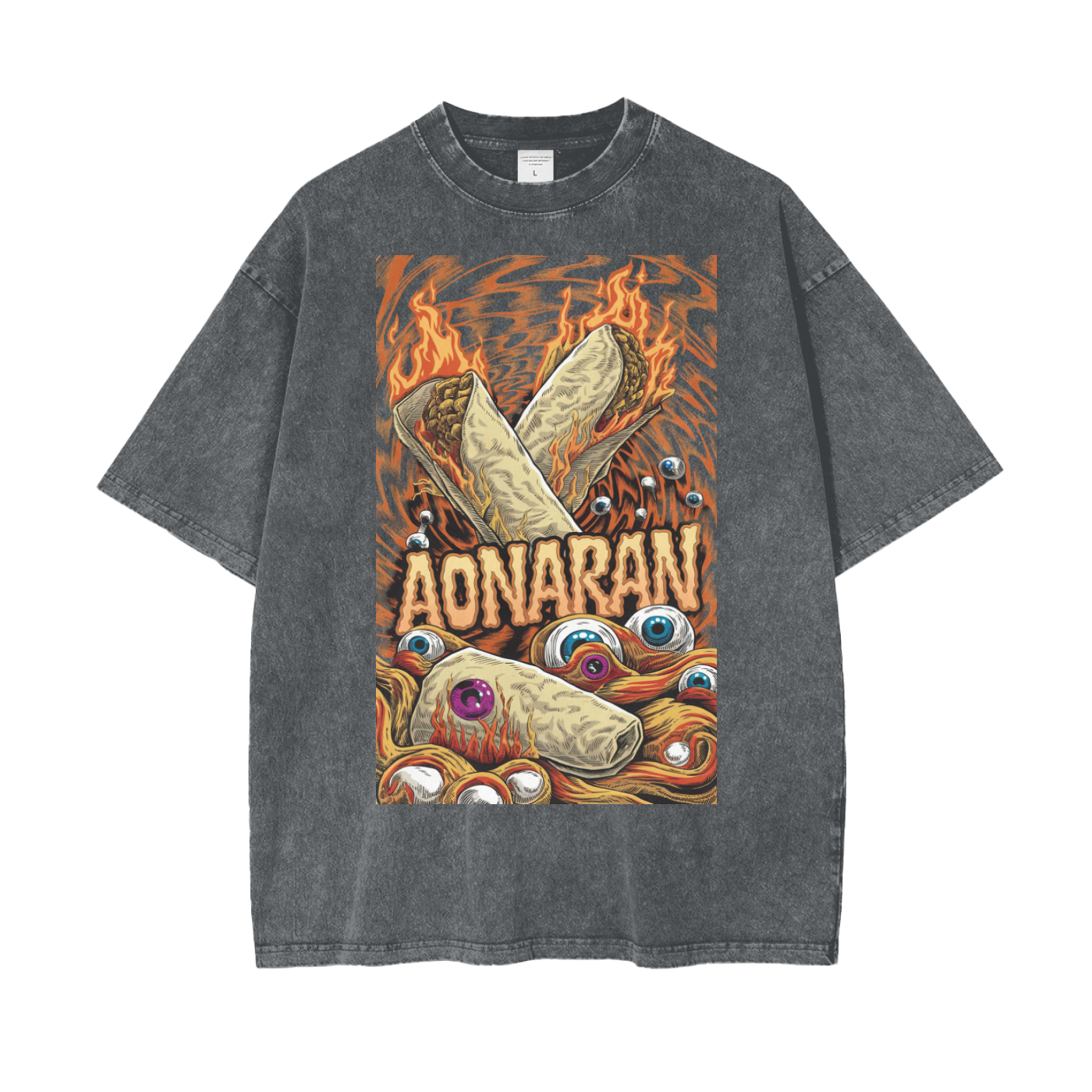 Aonaran Graphic Acid Wash Oversize T-Shirt