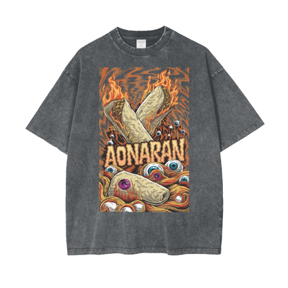 Aonaran Graphic Acid Wash Oversize T-Shirt