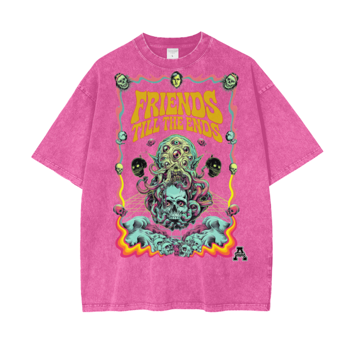 Aonaran Graphic Acid Wash Oversize T-Shirt