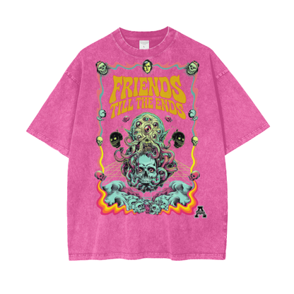 Aonaran Graphic Acid Wash Oversize T-Shirt